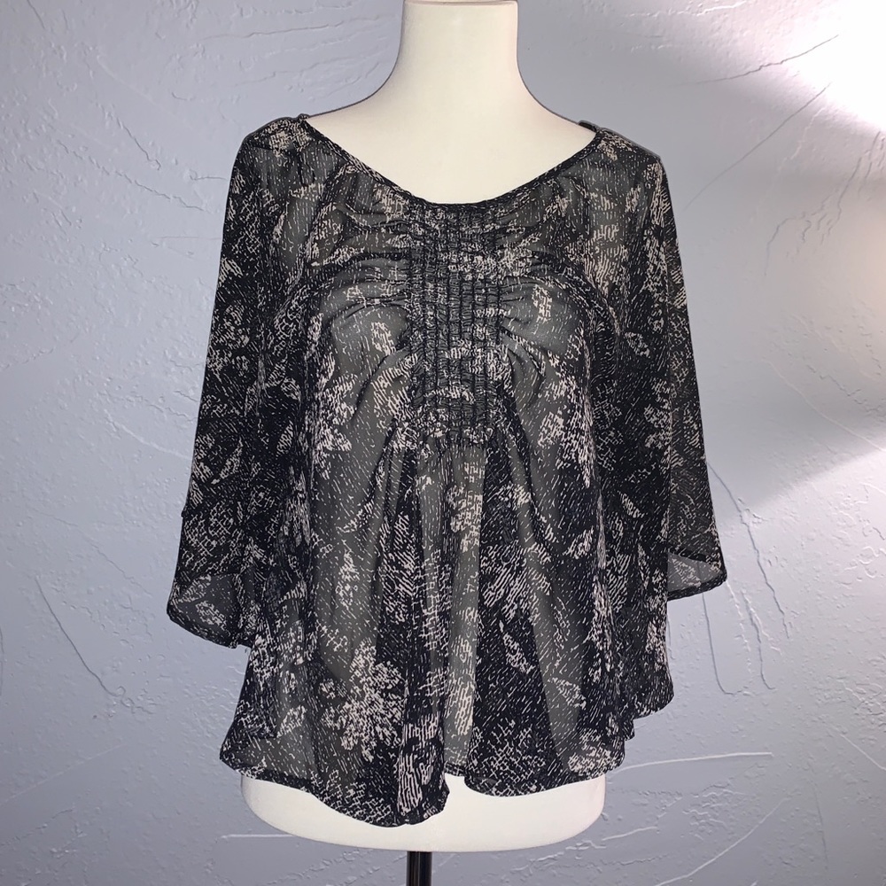Bellatrix sheer poncho sleeve top